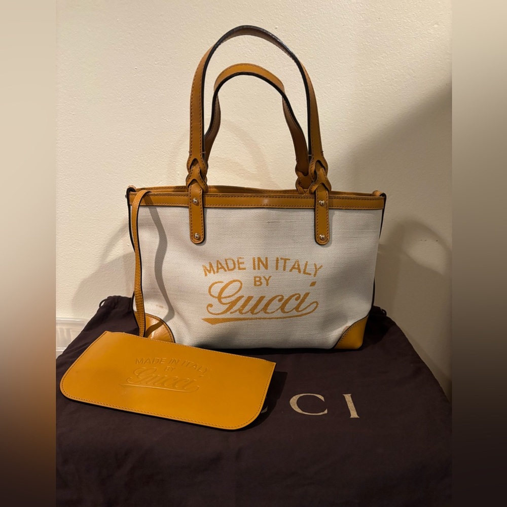 Gucci JAPAN EXCLUSIVE canvas and leather tote